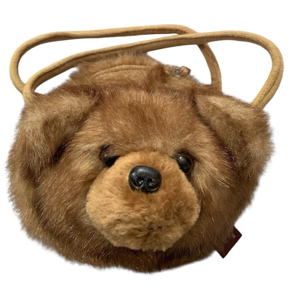 New Bearington Collection Brown Bear Plush Purse with Handles